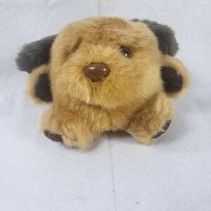 MJC International 1988 Plush Dog Brown Round Stuffed Animal Cushy Critter 4 inch